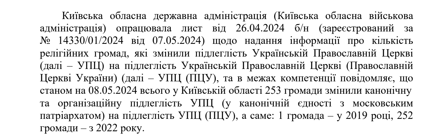 На Київщині з Московського Патріархату до ПЦУ перейшли понад 250 релігійних громад - фото 134127
