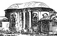 Троїцька  церква у м. Носівці Чернігівської обл. 1769 р. Загальний вигляд (за  обмірами автора)