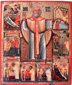 Ікона св. Миколая з житієм