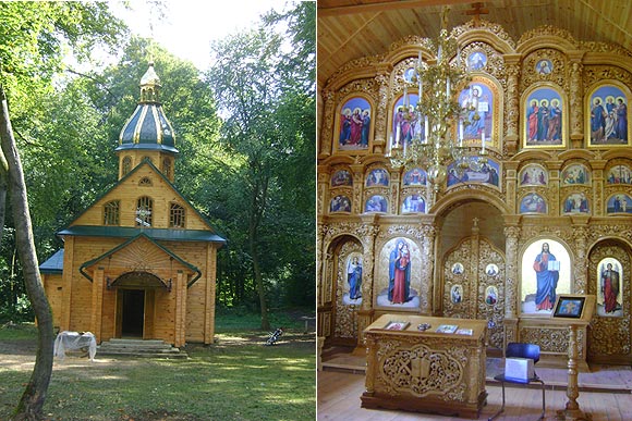 Новозбудована церква та її іконостас на Святій горі 