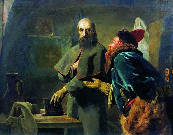 Митрополит Филип і Малюта Скуратов. Картина Ніколая Нєврєва 1898 року