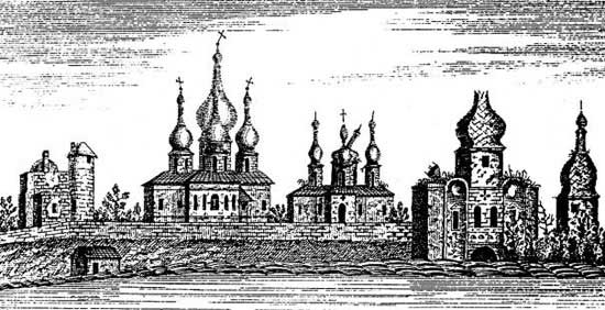 Руїни монастиря. З гравюри 1844 р.