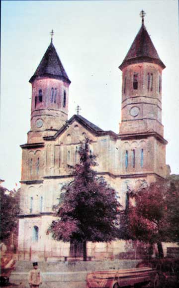 Церква Вознесіння Господнього у Хусті на старовинній листівці