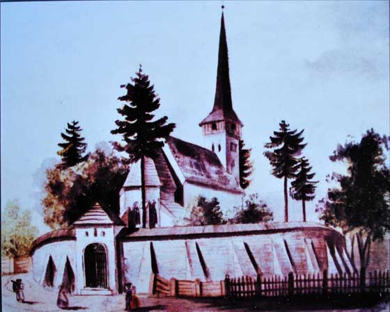 Церква св. Єлизавети — Реформатська церква, на акварелі 1862 року