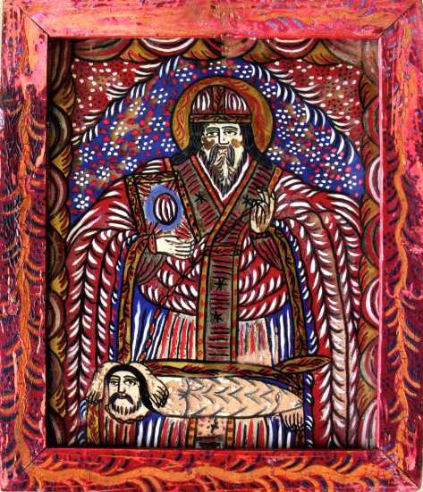 св. Харлампій, румунська ікона на склі