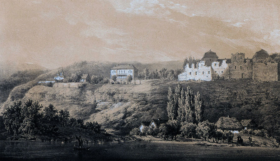 Замок та палац Старжинських. Малюнок Наполона Орди. Приблизно 1880 р.