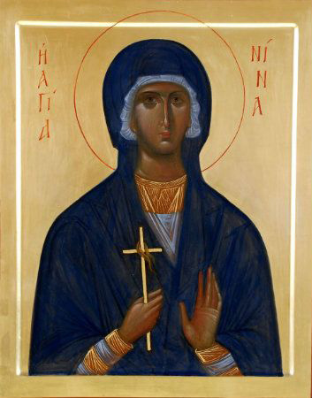 Сучасна грецька ікона св. Ніна Молільна