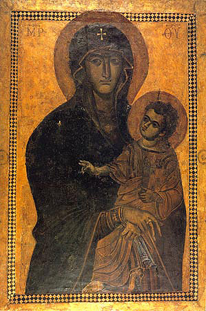 Богородиця Salus Populi Romani, VI ст., базиліка Санта-Марія-Маджоре, Рим. Одна з найстаріших ікон, які приписують авторству апост.Луки