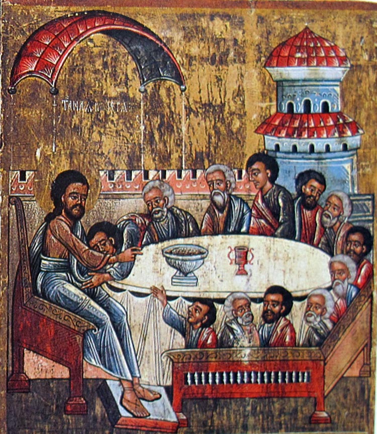 Тайна вечеря, фрагмент Страстей Христових, Самбір, майстер Федуско, друга половина ХVІ століття
