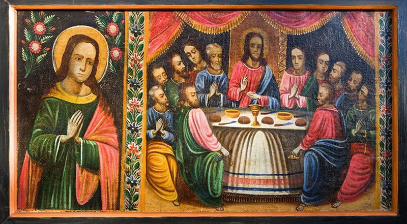 Тайна вечеря та ікона невідомої святої, Поділля, друга половина ХІХ століття.