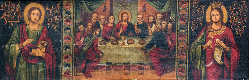 Епістилій зі зображеннями святих Пантелеймона та Варвари і Тайної вечері.