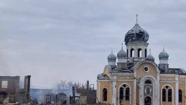 Пошкоджений рашистами православний храм у Малині на Житомирщині