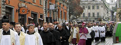 У Львові римо-католики провели процесію з реліквіями блаженного Якова Стрепи