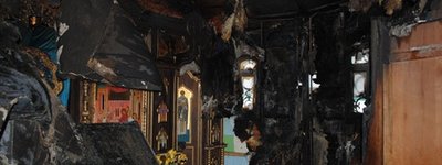 Chapel of UOC-Moscow Patriarchate Near Tithe Church Foundation Burnt