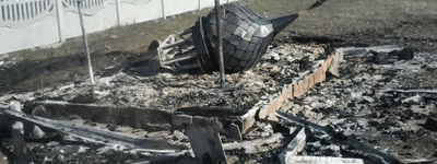 A chapel was burnt in a village near Odesa