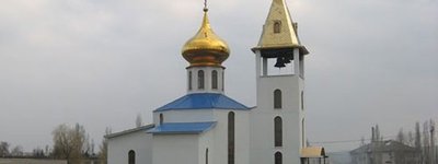 The church is burned down on the occupied territories in the east of Ukraine