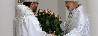 His Beatitude Sviatoslav congratulated bishop Yosyf Milyan on his 65th birthday anniversary