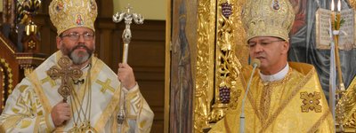 Патріарх Святослав привітав владику Євгена Поповича з нагоди 60-річчя та 35-ї річниці священства