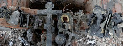 Зруйнована ударом російської армії церква у Чернігові