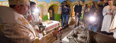 Патріарх УГКЦ освятив надгробну фігуру князя Аскольда у крипті київського храму
