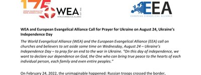 Європейський і Світовий євангельський альянси оприлюднили заклик до молитви за Україну