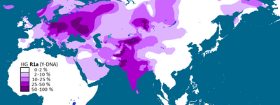 Мапа поширення гаплогрупи R1a