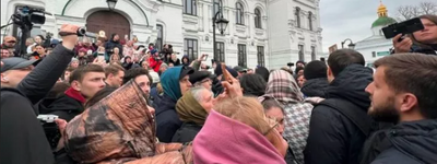 The UOC MP is defying an eviction order from the state; UOC MP sympathizers are preventing the entrance of a state committee to premises of the monastery's territory.