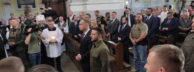 Президенты Польши и Украины посетили кафедральный костел в Луцке