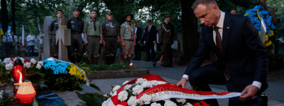 Президент Польши Анджей Дуда на православном кладбище почтил память воинов УНР