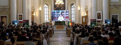Телемост при участии Папы Франциска в рамках Х Всероссийской встречи католической молодежи в Санкт-Петербурге, 25 августа