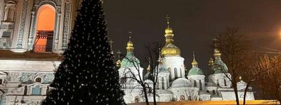 У Києві змонтували ялинку на Софійській площі