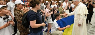 The Pope meets with Ukrainian children at the Vatican summer camp