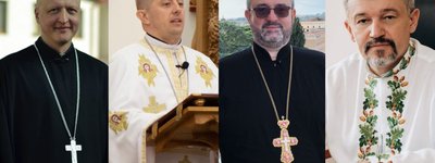 Зліва направо: о. Ігор Бойко, о. Роман Островський, о. Іван Римар, о. Олег Каськів 