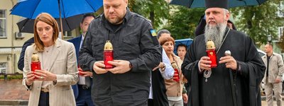 Metropolitan Epifaniy and leaders of Ukrainian and EU parliaments pay tribute to fallen defenders