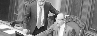 Архівне фото. Андрій Парубій виганяв Вадима Новинського з президії Верховної Ради словами: “Відійди від мене, нечисть!”.