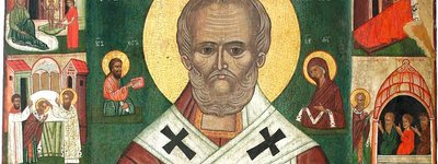 Ікона святого Миколая з житієм (фрагмент), с. Радруж, кінець XIV ст., збірки НМЛ ім А Шептицького.