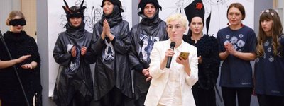 The author and actors of the nativity scene Tetyana Shpaykher Christmas with Garett Jones at the OSCE headquarters