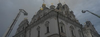 Пошкоджений Успенський собор внаслідок російської атаки в ніч на 15 червня 2026. 