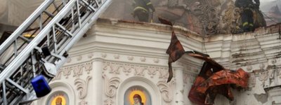 Успенському собору лаври повернули світло після атаки 15 червня