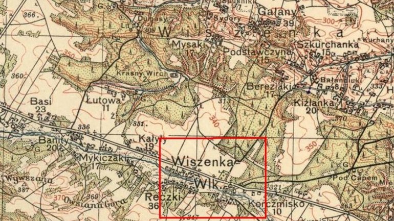 с. Велика Вишенька на мапі 1935 р - фото 1