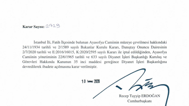 Эрдоган уже подписал указ о превращении Собора Святой Софии в мечеть - фото 1
