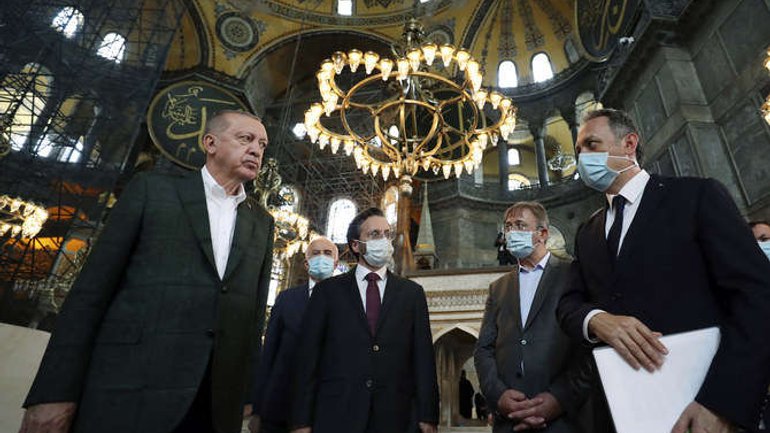 Ердоган перевірив, як відбувається перетворення собору Святої Софії на мечеть - фото 1