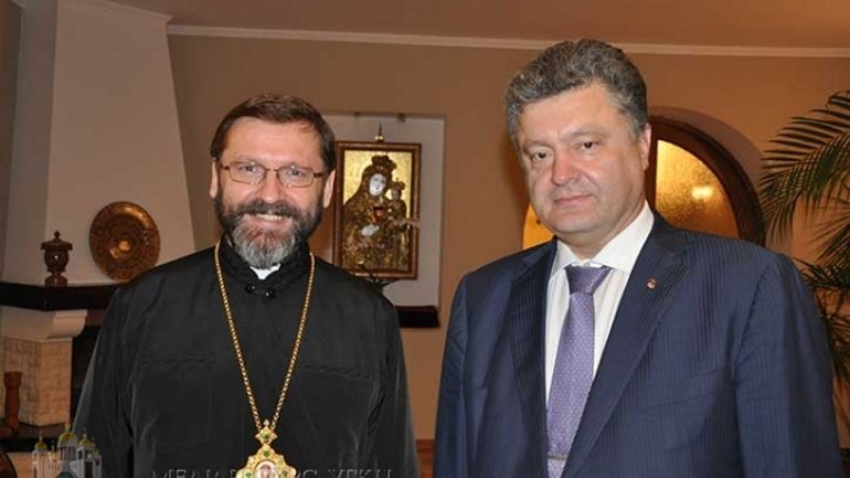 Петро Порошенко привітав Патріарха Святослава з річницею інтронізації - фото 1