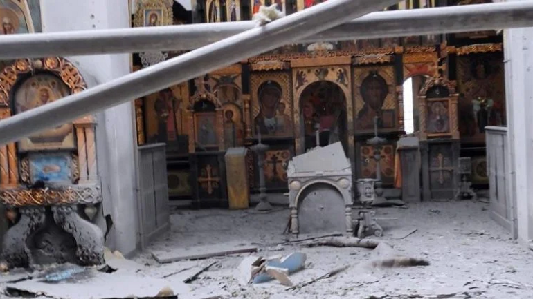 В результате обстрелов пострадал храм в селе Бобрик Бориспольской епархии УПЦ МП - фото 1