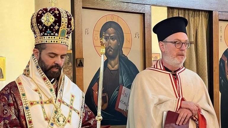 Отець Брендон Галлахер та єпископ Мелітійський Максим (Пафтліс), 3 червня 2023 р., Оксфорд - фото 1