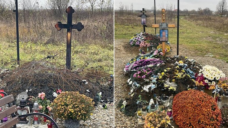 У селі на Буковині горіли вінки на могилах військових: родичі вважають, що це підпал - фото 1