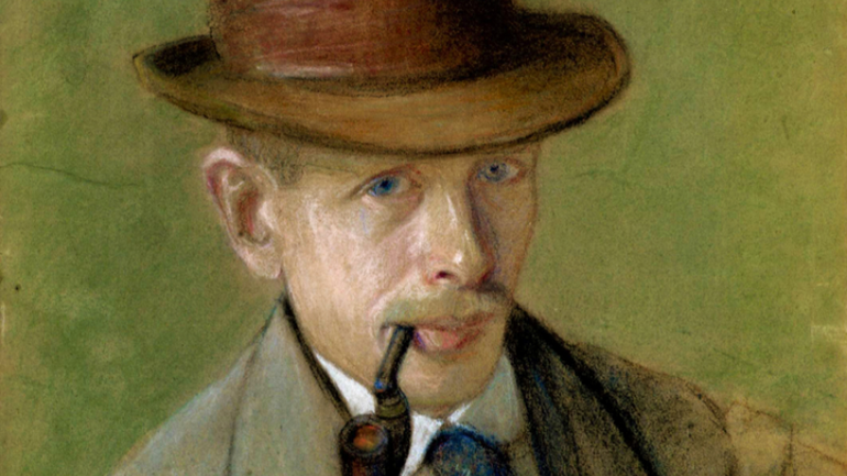 Модест Сосенко. фрагмент картини "Автопортрет" 1919; картон, пастель, НМЛ. - фото 1