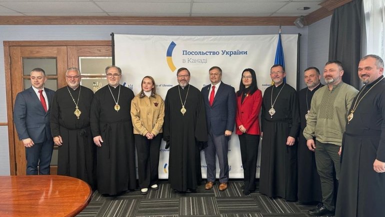 Глава УГКЦ та єпископи Постійного Синоду відвідали Посольство України в Канаді - фото 1