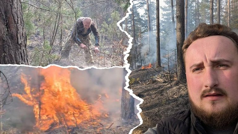 На Франківщині монахи разом з паломниками гасили займання у лісі поблизу Спасо-Преображенського скиту - фото 1