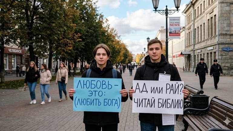 На Росії проповідника оштрафували за плакат "Любов - це: любити Бога" - фото 1